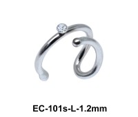 Bezel Set Stone Circular Ear Cuff EC-101 (1.2)